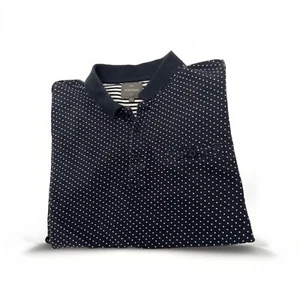 Peter Werth London N.1 Halliford Polka Dot Golf Polo Navy Blue Shirt Men Small - Picture 1 of 19