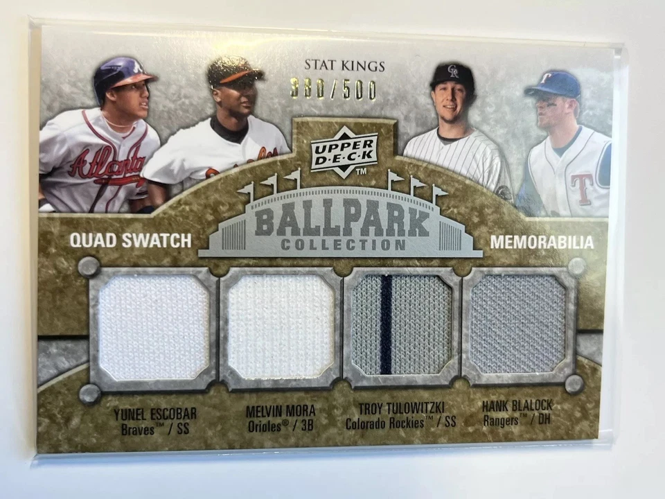 2009 UD Ballpark Collection - Stat Kings Quad Swatch #284 Tulo/Escobar/Blaylock - Image 1 of 2