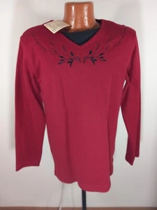 Bobbie Brooks rot sehr beere Weihnachtspullover Oberteil Small neu mit Etikett - Bild 1 von 3