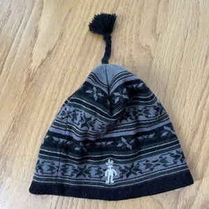 Smartwool Brown Green Nordic Fair Isle Merino Wool Tassel Beanie Hat Size OS - Picture 1 of 7