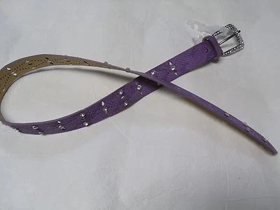 NUEVO CINTURÓN MORADO CUERO GENUINO PEDRERÍA TALLA PEQUEÑA Foto 1 de 3