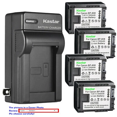 Kastar Battery Wall Charger for Canon BP-808 CG-800 & Canon FS100 Camcorder