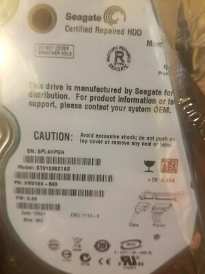 Seagate ST9120821AS PN: 9W3184-503 FW: 3.06 WU 120GB SATA 2.5" HD - Image 1 of 2