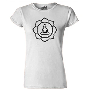 Womens Buddha Lotus T Shirt Enlightenment Nirvana Buddhism Dharma - Picture 1 of 3