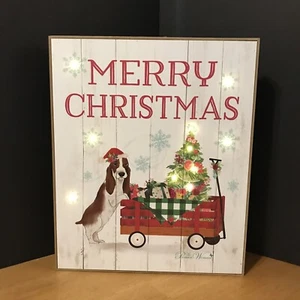 The Pioneer Woman LED Hanging Sign, Merry Christmas Basset Hound Wall Decor - Picture 1 of 11