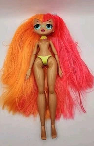 LOL Sorpresa OMG Feroz Neonlicious Moda Muñeca Desnuda con Pelo Largo Rosa Naranja - Imagen 1 de 9