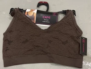 NWT Womens Brown Flower No Boundaries Bralette Cami Bra Size Small - Picture 1 of 2