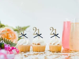 21st Birthday Cupcake Toppers - Picture 1 of 4