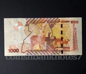 2010 Uganda 1000 Shilingi Banknote P49, Uncirculated / Antelopes - Picture 1 of 3