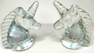 Einhorn Glas Büsten mit kontrollierten Blasen 2er Set Vintage - Bild 1 von 4