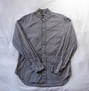 Men's Gitman Bros. Vintage Green Blue Long Sleeve Plaid Casual Button Up Shirt M - Picture 1 of 5