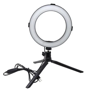 Selfie Ring Stand tripod treppiede tavolo+lampada luce LED anello foto 20 cm - Imagen 1 de 12