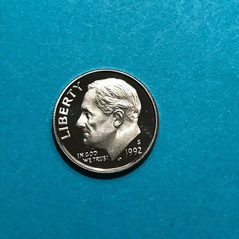1992 S  Roosevelt  Proof Dime   FREE SHIP Cover