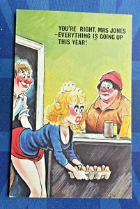 Comic Postkarte 70er Jahre große Brüste freche Anspielungen DEIN RECHT ALLES GEHT AUF - Bild 1 von 2