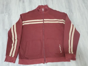 RIPCURL Retro Zip Front Long Sleeve Top Jacket Size L Maroon - Picture 1 of 6