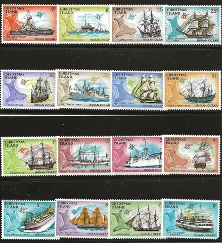 Christmas Island Scott #39-54, Singles 1972-73 Complete Set FVF MNH Cover