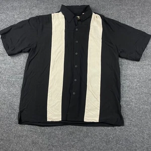 Vintage Silk Circa 1969 Bowling SS Shirt Men's Medium Colorblock Button Down 90s - Picture 1 of 8