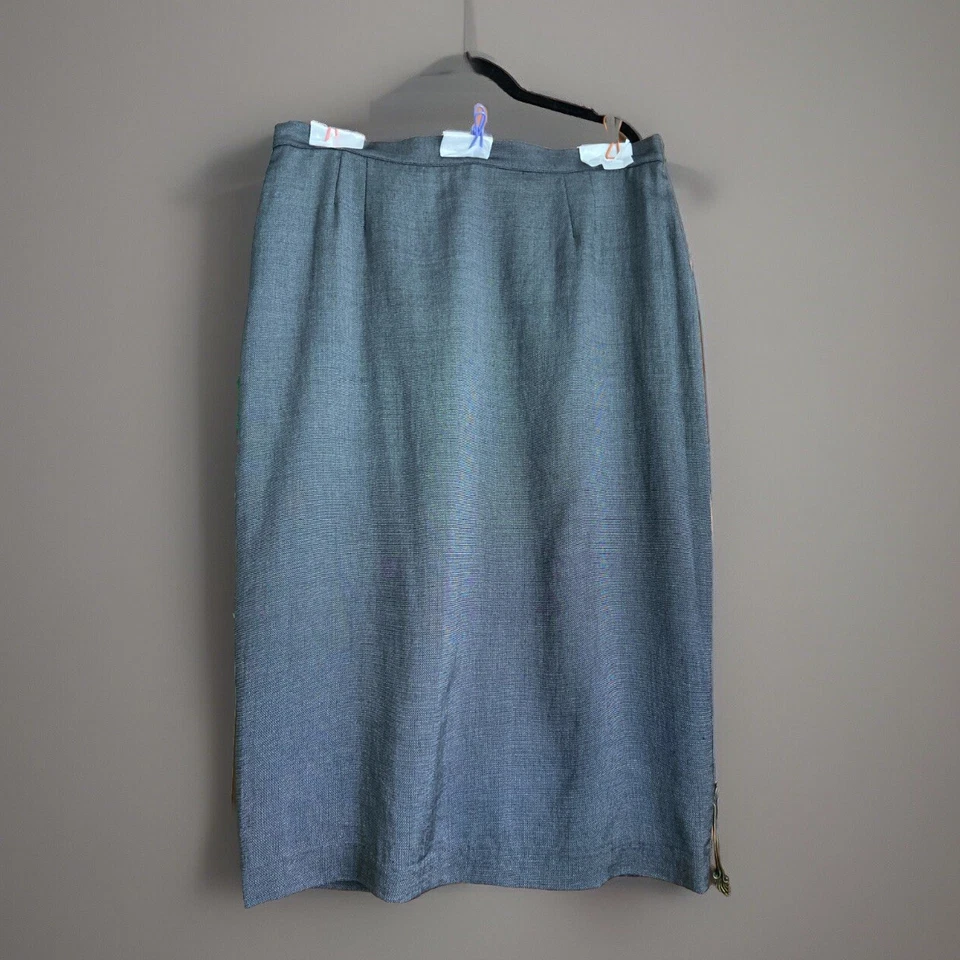 Falda Lápiz Marina Rinaldi 25 Cady Gris Clásica Lana Forrada Carrera 16-18 Foto 1 de 4