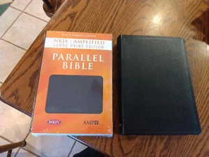 NKJV & Classic Amplified 1987 AMPC Parallel Bible - Black Bonded Leather - Imagen 1 de 12