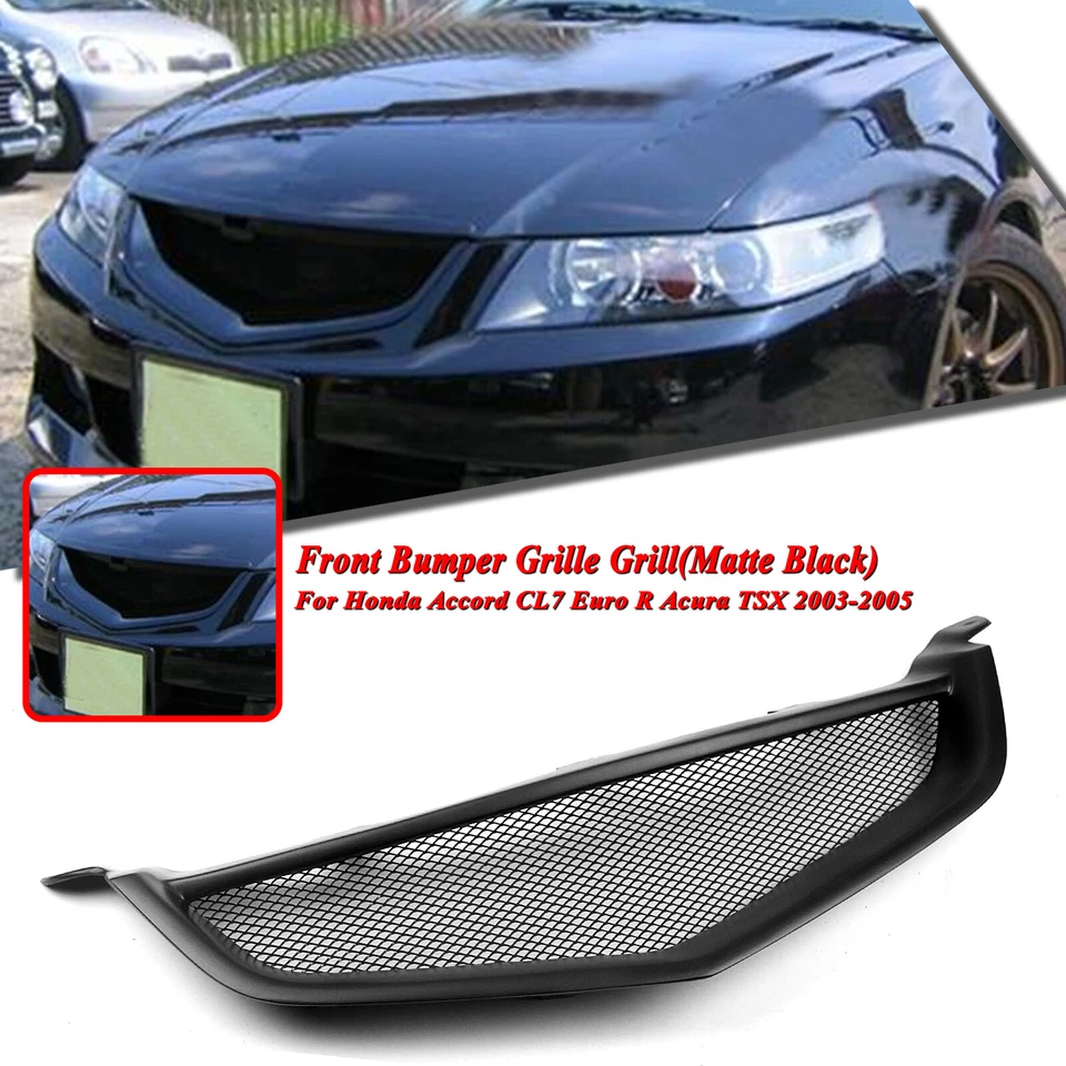 Car Front Bumper Grille Grill For Honda Accord CL7 Euro R Acura TSX 2003-2005 1x - Image 1 of 4