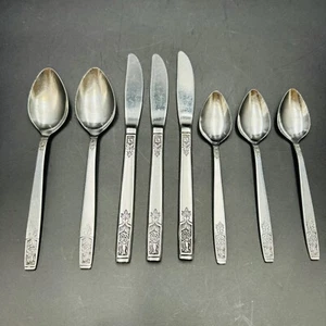 Imperial International IIS Young Rose Stainless Flatware Spoon Knife Knives 8 Pc - Picture 1 of 11