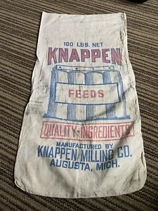 Vintage Knappen Futter Augusta Michigan Sack Stoffsack Silo - Bild 1 von 2