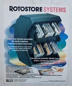RARE Vintage Rotostore Video Game Holder Sega Cartridges CCD's Cassettes CD's - Picture 1 of 14