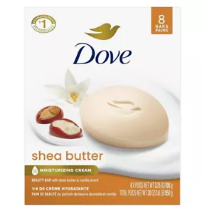 Dove Beauty Bar Soap Shea Butter, 8 Count - Picture 1 of 13