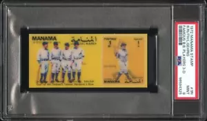 LOU GEHRIG / BABE RUTH - 1972 Ajman Manama Stamps 3D Baseball PSA 9 MINT - Bild 1 von 2