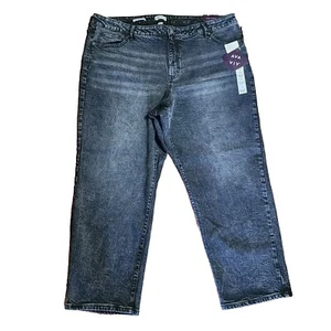 NWT NEW AVA & VIV Black High Rise 90s Straight Jeans Womens Plus Size 24 - Picture 1 of 9