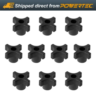 POWERTEC QNB3003-P2 perillas de 4 puntos - inserto de orificio pasante de 5/16"-18, paquete de 10 Foto 1 de 4