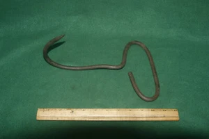 Gancho de rescate de heno rústico Primitive 19th C Iron Grann Inv#WA07 - Imagen 1 de 4