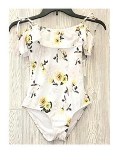 NEW Antonio Melani 10 Overjoyed Sunflower Ruffle Off the Shoulder Swimsuit 94218 - Picture 1 of 2