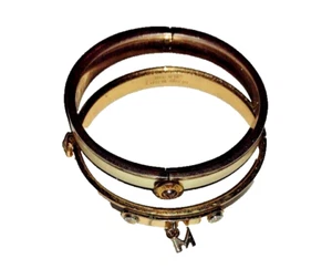 lot of Henri Bendel silvertone enamel bangle bracelets - Picture 1 of 5