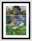 BERTHE MORISOT GIRLS IN A BOAT WITH GEESE OLD MASTER FRAMED ART PRINT B12X2391
