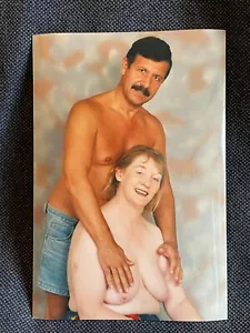 Erotic Photograph Nude Topless Mature Couple 6" x 4" 1990s - Picture 1 of 1