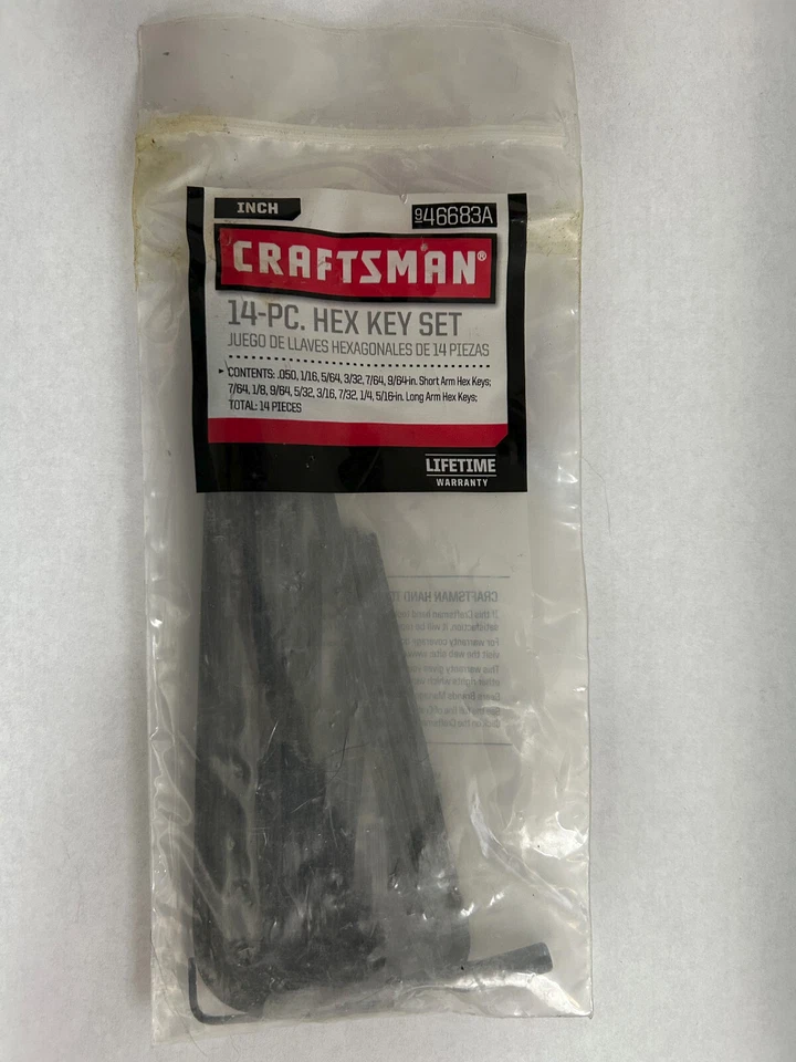 Craftsman 14 Pc. Inch Hex (Allen) Key Wrench Set, Part #46683A - Image 1 of 1
