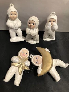 rare vintage Snow babies ,ornament Figures set of 5 - Picture 1 of 7