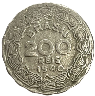1940 Brazil 200 Reis World Coin KM# 545 Lot C4-332  Getúlio Dornelles Vargas - Image 1 of 4