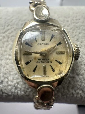 Croton Nivada Grenchen Damas Hecho en Suiza Cuerda Manual Funciona 17MM 5.5" B83 Foto 1 de 4