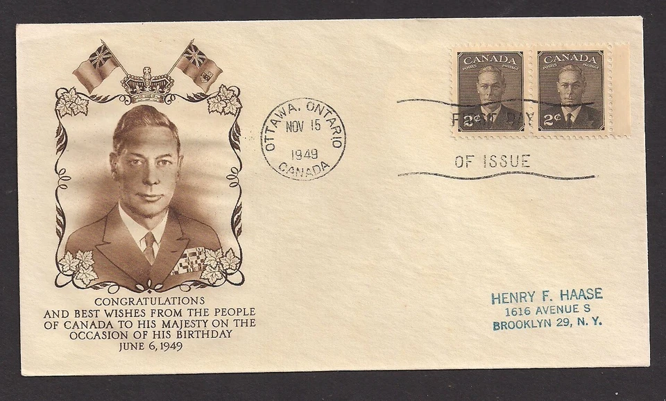 CANADA 1949 FDC King George VI 285 - Image 1 of 1