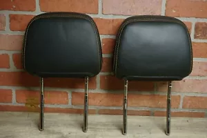 BLACK 2018-2020 GMC TERRAIN SLT FRONT LEFT & RIGHT SEAT HEADREST LEATHER SET OEM - Picture 1 of 9