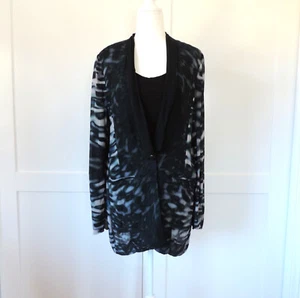 SCANLAN THEODORE sz 10 grey-black silk-viscose long-line jacket - Picture 1 of 13