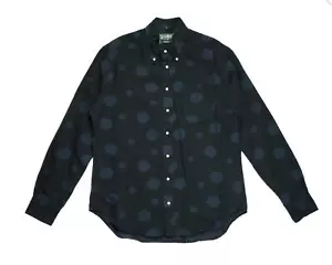 Gitman Vintage $ 250 marineblau gepunkteter Jacquard Moleskin Oxford Knopfleiste Shirt L - Bild 1 von 7