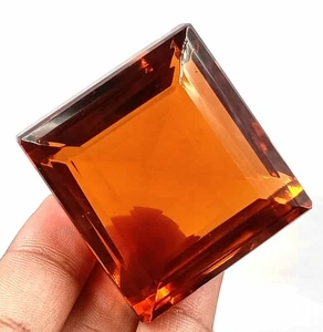 578 CT UNTREATED EMERALD CUT ORANGE CITRINE EGL CERTIFIED TRANSPARENT GEMSTONE - Picture 1 of 12