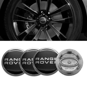 4x Range Rover Wheel Center 63mm Hub Caps Land Rover Supercharged Black - Bild 1 von 4