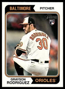2023 Topps Heritage High Number GRAYSON RODRÍGUEZ VARIACIÓN DE IMAGEN ORIOLES #541 C - Imagen 1 de 2