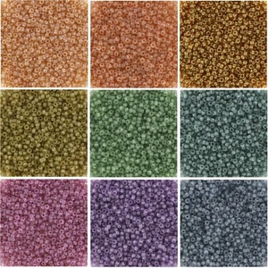 9 Farben - Miyuki kleine Perlen Größe 15/0, je 8,2 GM, Alabaster Glanz Kollektion - Bild 1 von 4