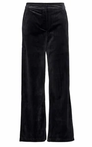 VILA CLOTHES Vitamiko Black Silk Feel Velvet Straight Leg Pants Hip pockets sz S - Picture 1 of 12