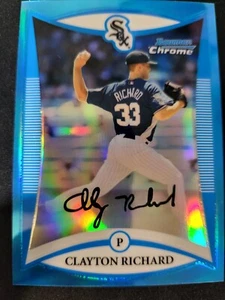 2008 Bowman Chrome Clayton Richard 1st RC BLUE REFRACTOR /99 card #BDPP102 - Picture 1 of 3